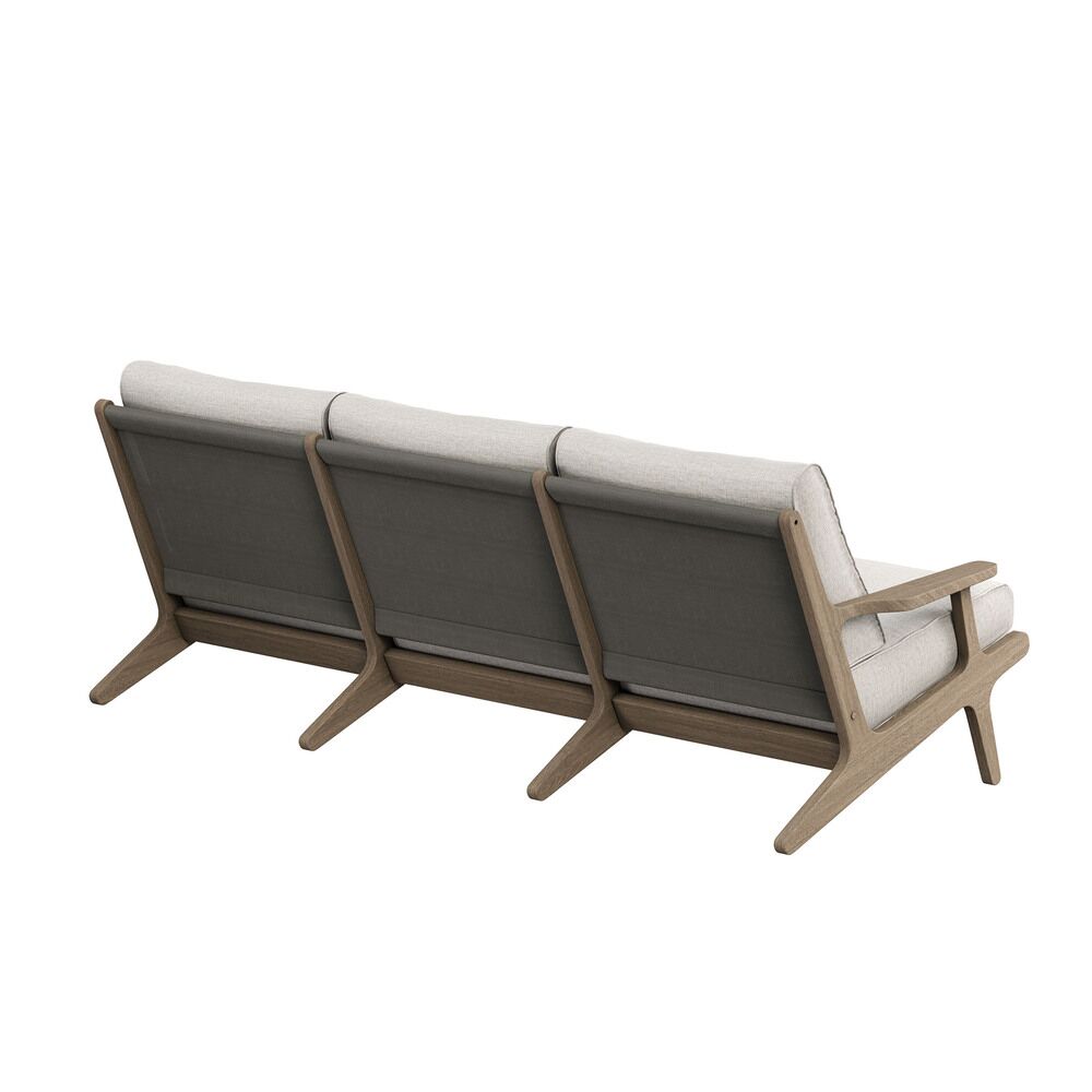 Saratoga 4-Piece Outdoor Patio Teak Wood Furniture Set in Pebble by Modway - Image 10