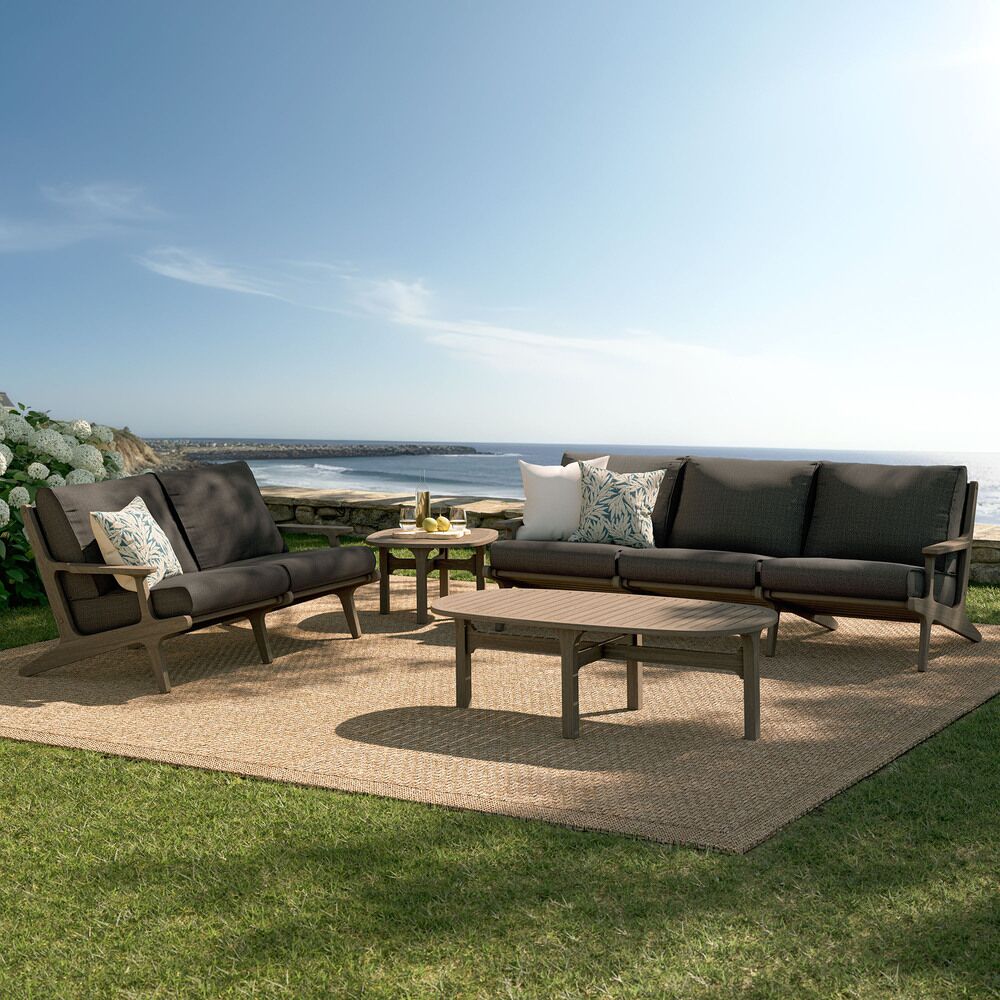 Saratoga 4-Piece Outdoor Patio Teak Wood Furniture Set in Flint Gray by Modway - Image 14
