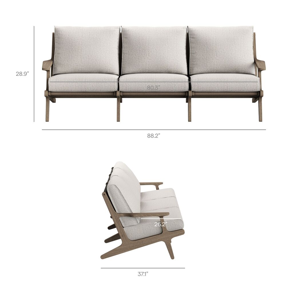 Saratoga 4-Piece Outdoor Patio Teak Wood Furniture Set in Pebble by Modway - Image 3