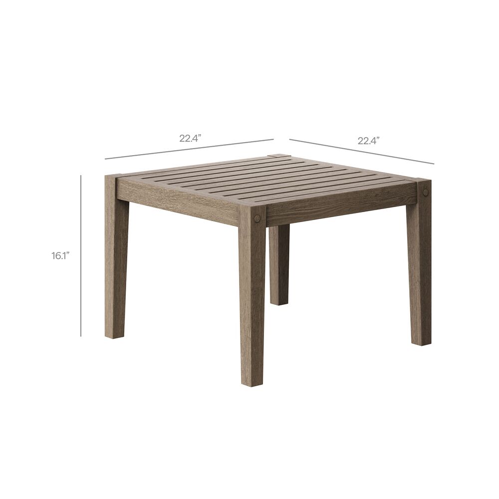 Northlake 3-Piece Outdoor Patio Teak Wood Furniture Set with Chaise Lounges and Side Table in Flint Gray by Modway - Image 4