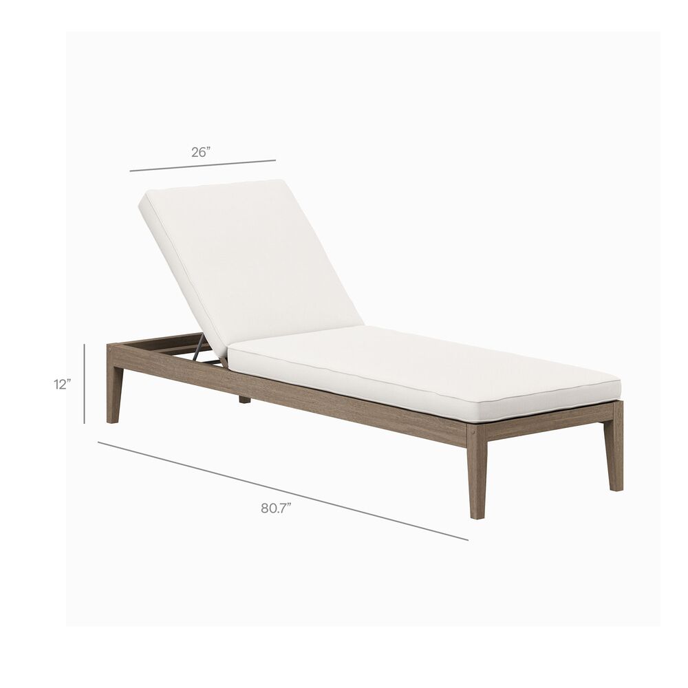 Northlake 3-Piece Outdoor Patio Teak Wood Furniture Set with Chaise Lounges and Side Table in Weathered Gray by Modway - Image 4