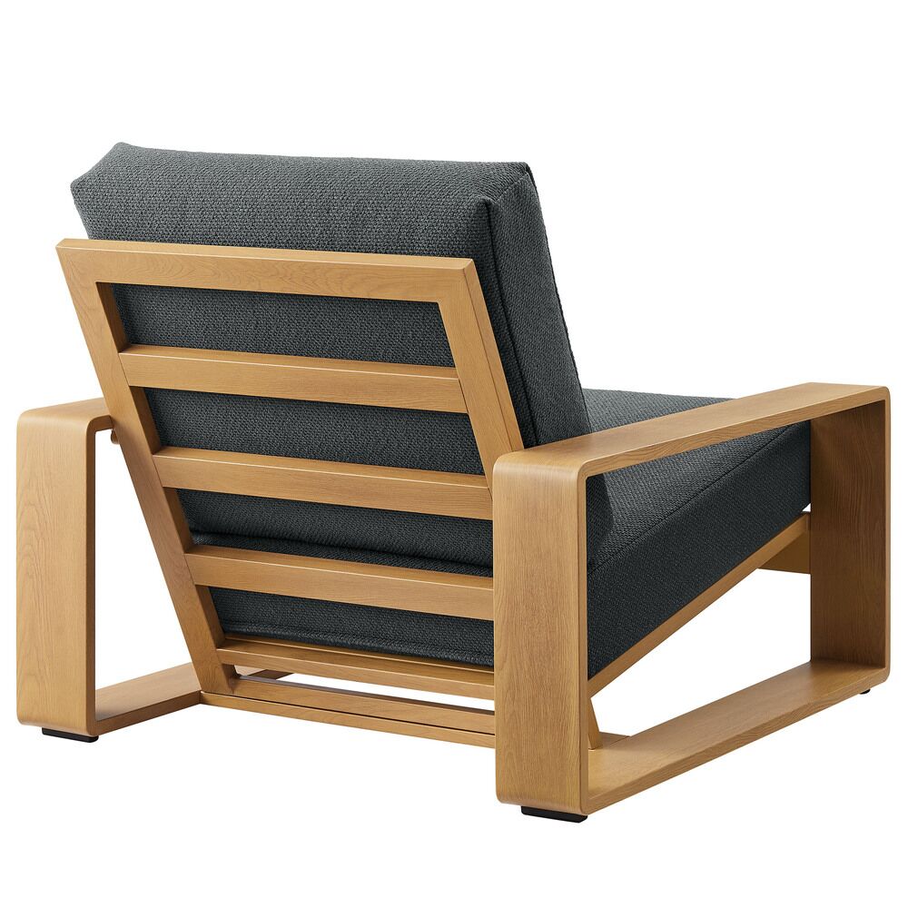 Lirienne Outdoor Patio Aluminum Faux Wood Armchair in Charcoal Natural by Modway - Image 5