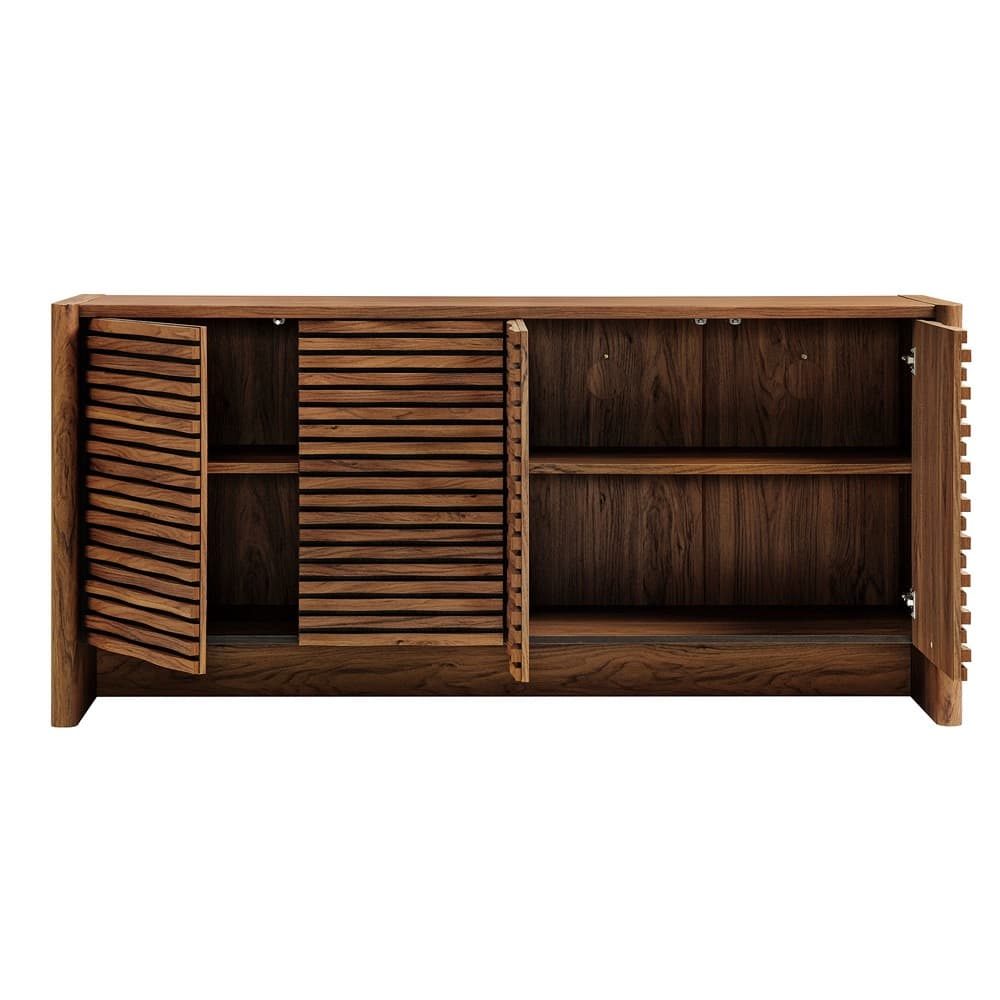 Emric Wave 66" 4-Door Sideboard in Walnut by Modway - Image 6