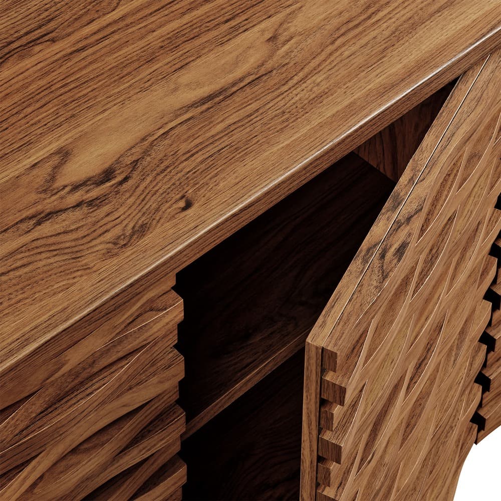 Emric Wave 66" 4-Door Sideboard in Walnut by Modway - Image 7