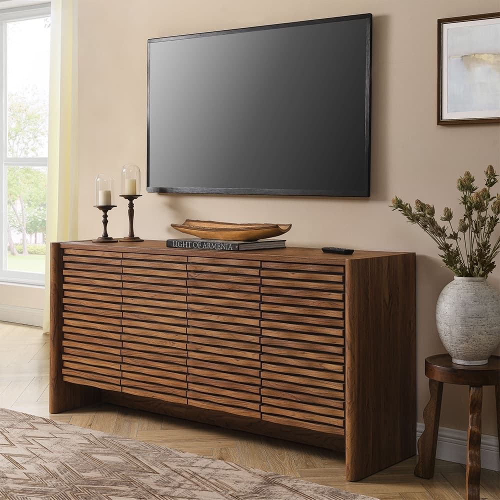 Emric Wave 66" 4-Door Sideboard in Walnut by Modway - Image 9