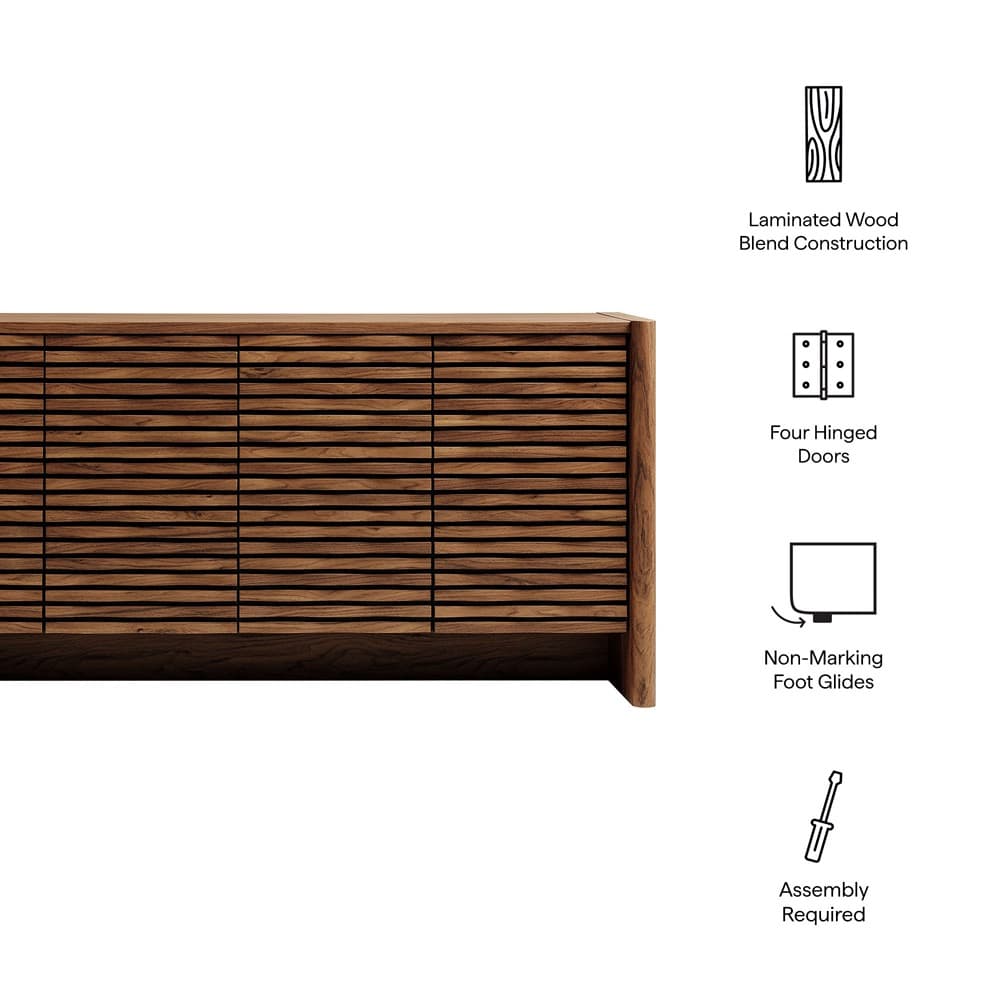Emric Wave 66" 4-Door Sideboard in Walnut by Modway - Image 3