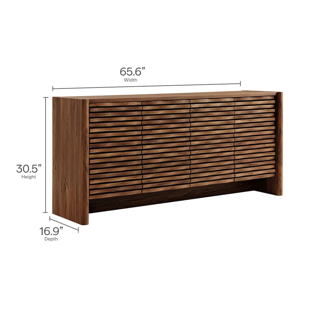Emric Wave 66" 4-Door Sideboard in Walnut by Modway - Image 2