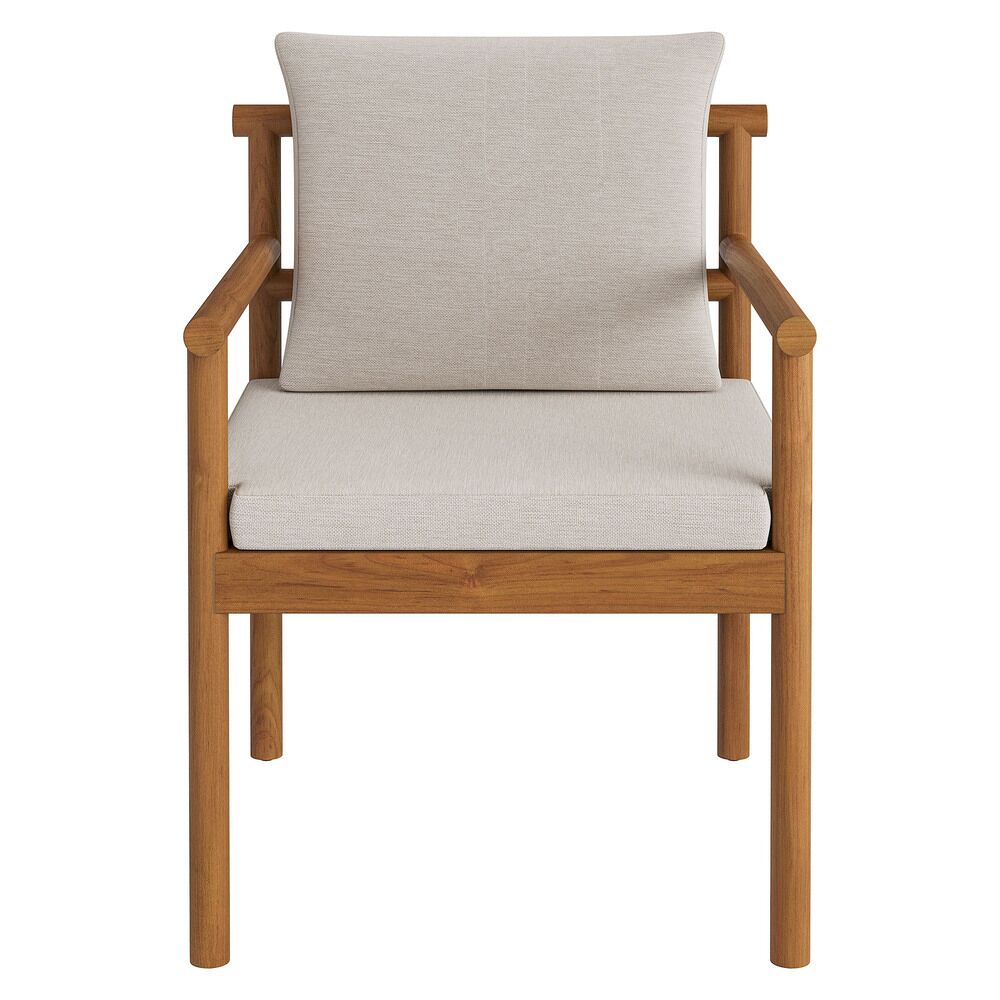 Eleni Outdoor Patio Teak Wood Rope Dining Chair in Natural Sail by Modway - Image 6