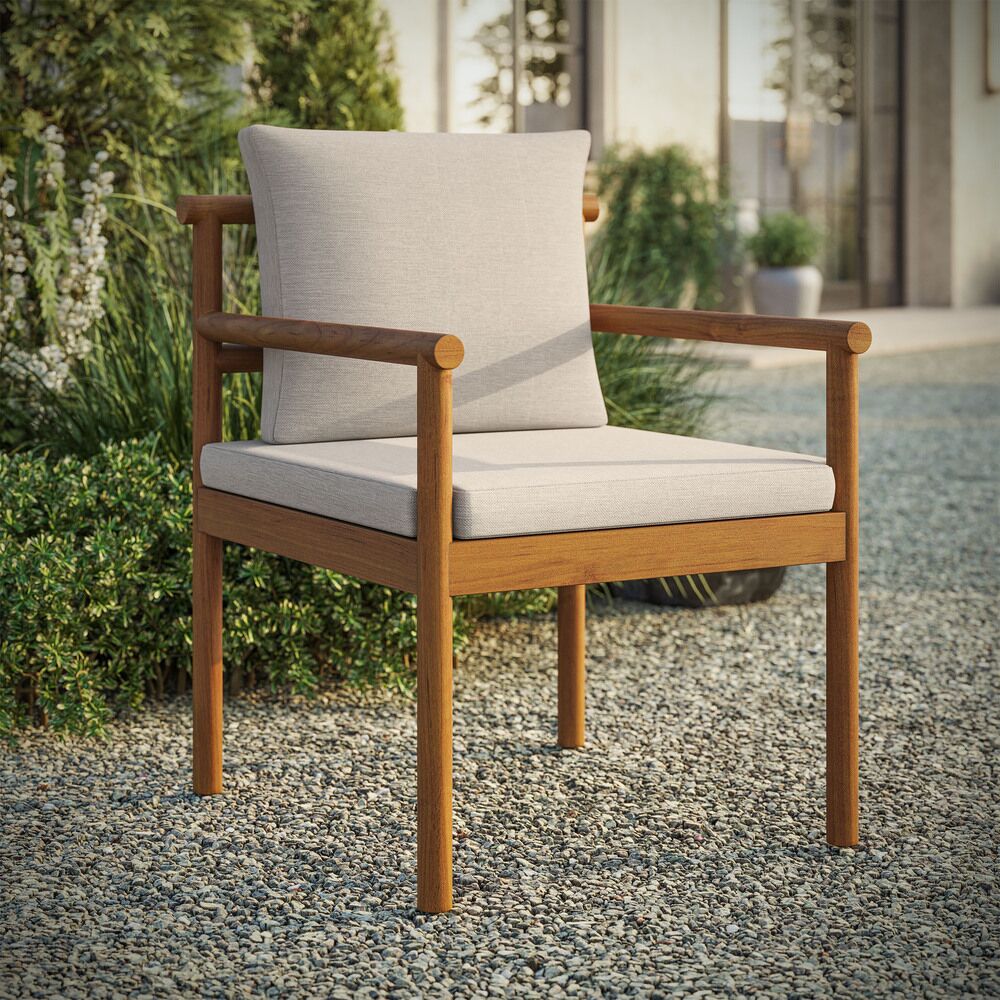 Eleni Outdoor Patio Teak Wood Rope Dining Chair in Natural Sail by Modway - Image 8