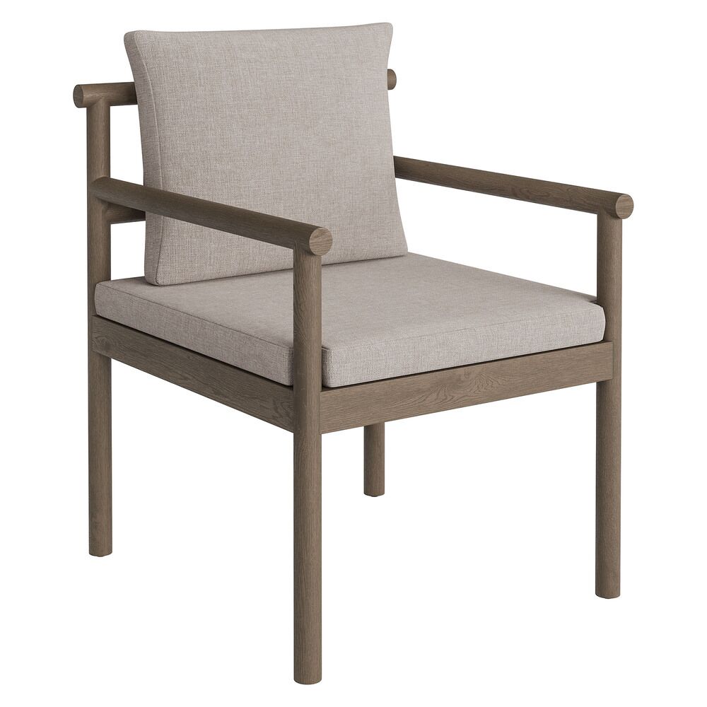 Eleni Outdoor Patio Teak Wood Rope Dining Chair in Weathered Gray Pebble by Modway