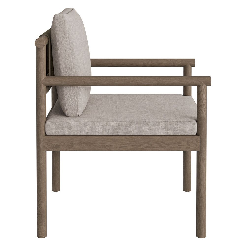 Eleni Outdoor Patio Teak Wood Rope Dining Chair in Weathered Gray Pebble by Modway - Image 4