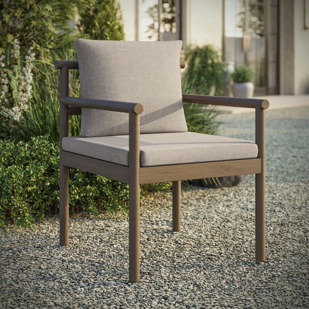 Eleni Outdoor Patio Teak Wood Rope Dining Chair in Weathered Gray Pebble by Modway - Image 8