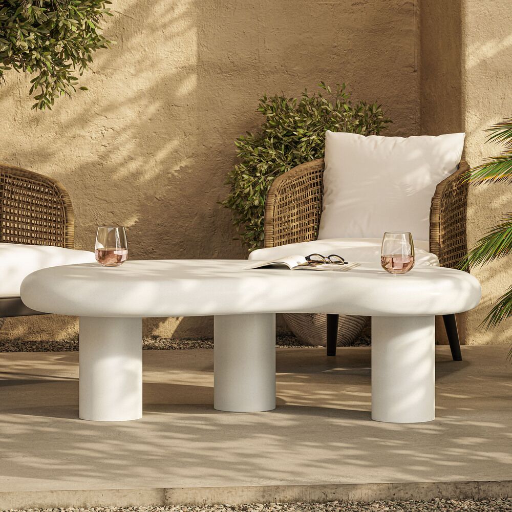 Elowen Outdoor Patio Coffee Table in White by Modway - Image 10