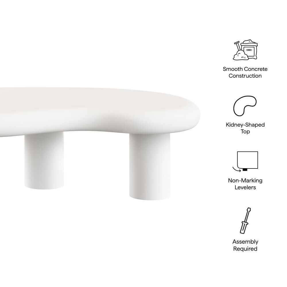 Elowen Outdoor Patio Coffee Table in White by Modway - Image 2