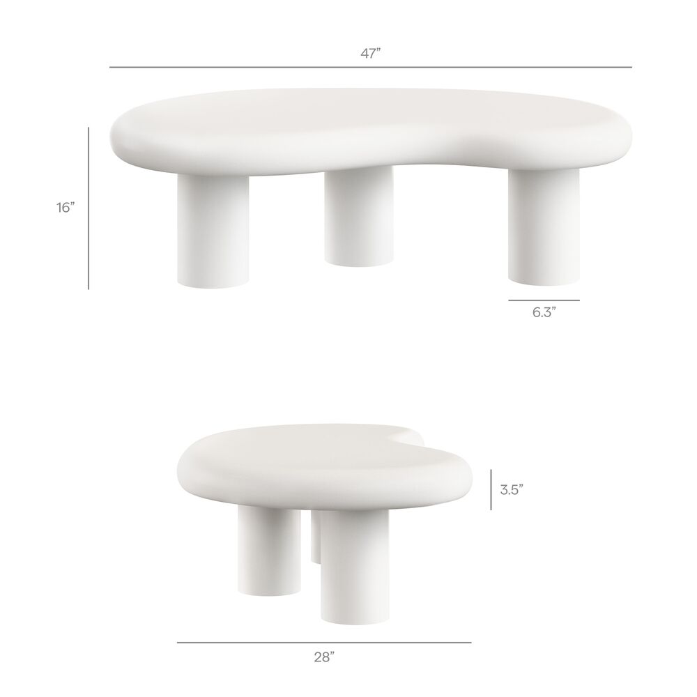 Elowen Outdoor Patio Coffee Table in White by Modway - Image 3