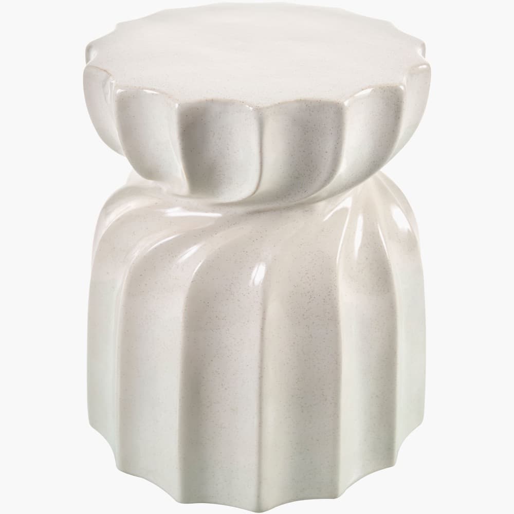 Alexia Cream Ceramic Garden Stool by Livabliss