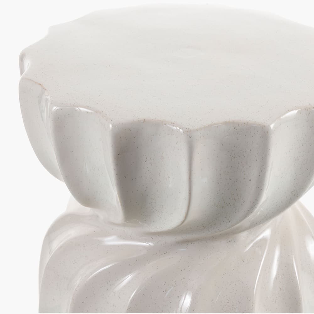 Alexia Cream Ceramic Garden Stool by Livabliss - Image 2