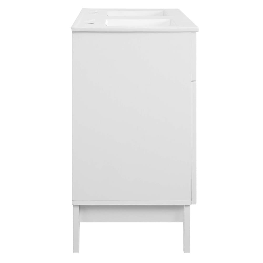 Isle 48" Double Bathroom Vanity Cabinet in White White by Modway - Image 2