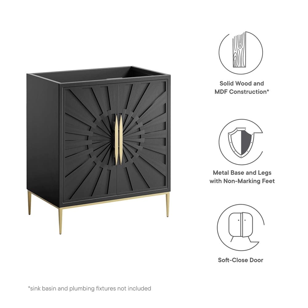 Awaken 30" Bathroom Vanity Cabinet in Black by Modway - Image 2