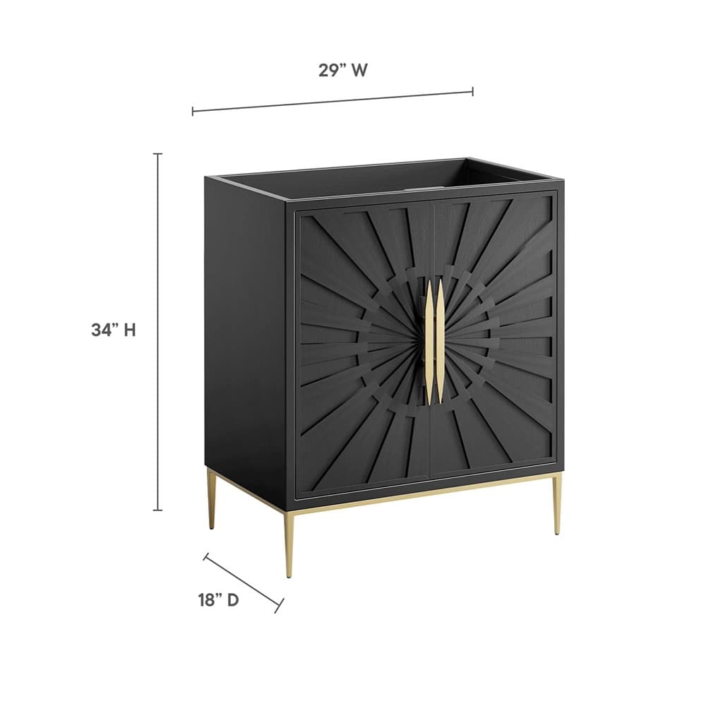 Awaken 30" Bathroom Vanity Cabinet in Black by Modway - Image 3