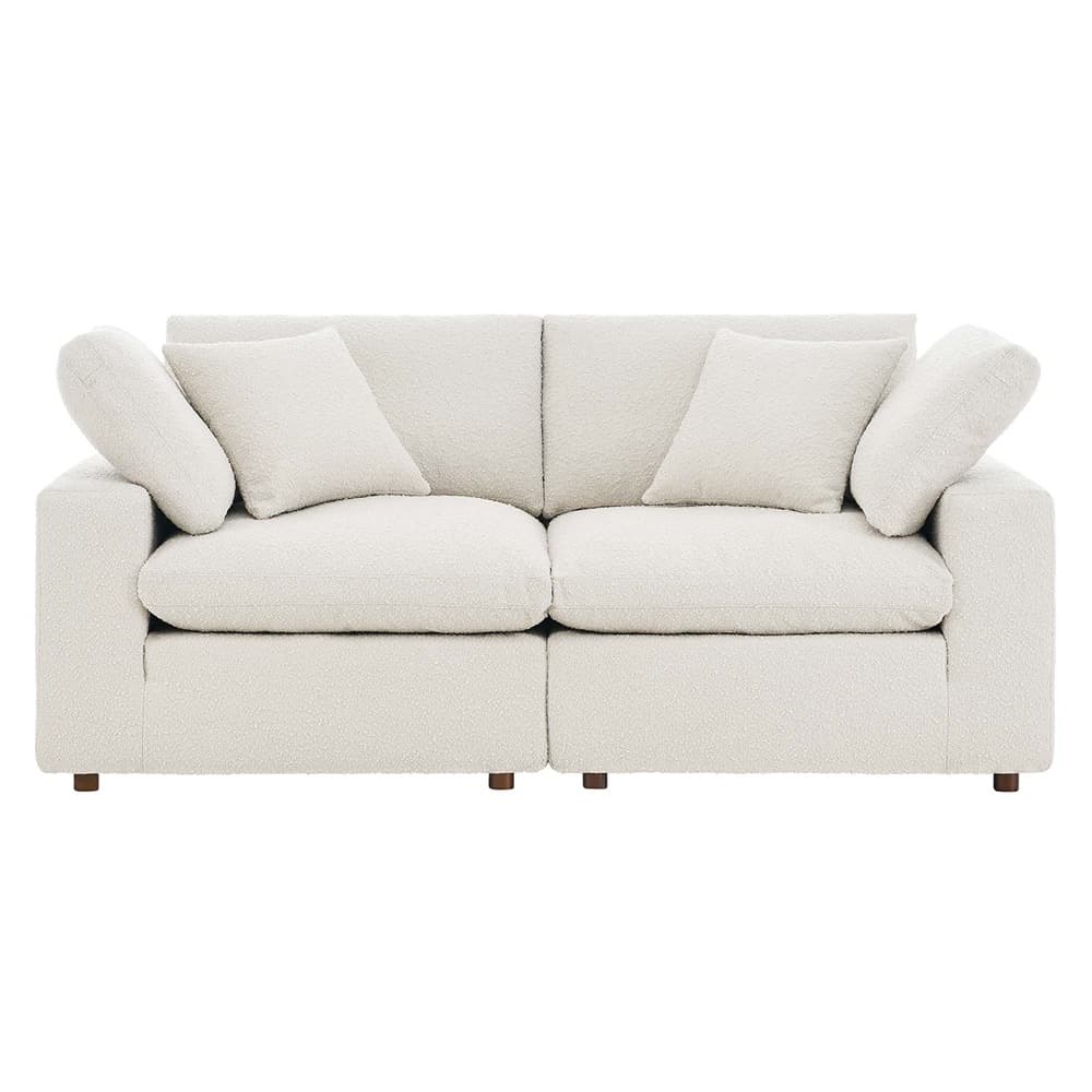 Commix Down Filled Overstuffed Boucle Fabric Loveseat in Ivory by Modway - Image 3