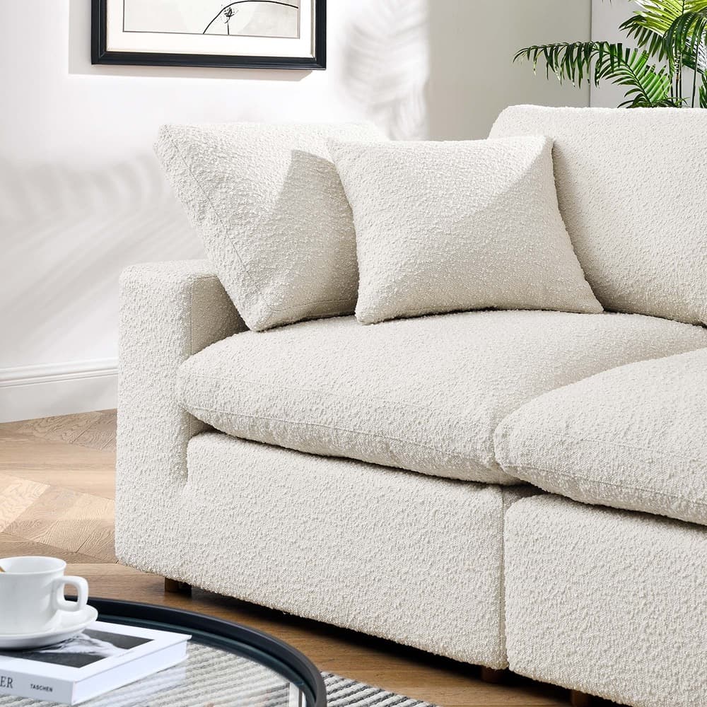 Commix Down Filled Overstuffed Boucle Fabric Loveseat in Ivory by Modway - Image 5