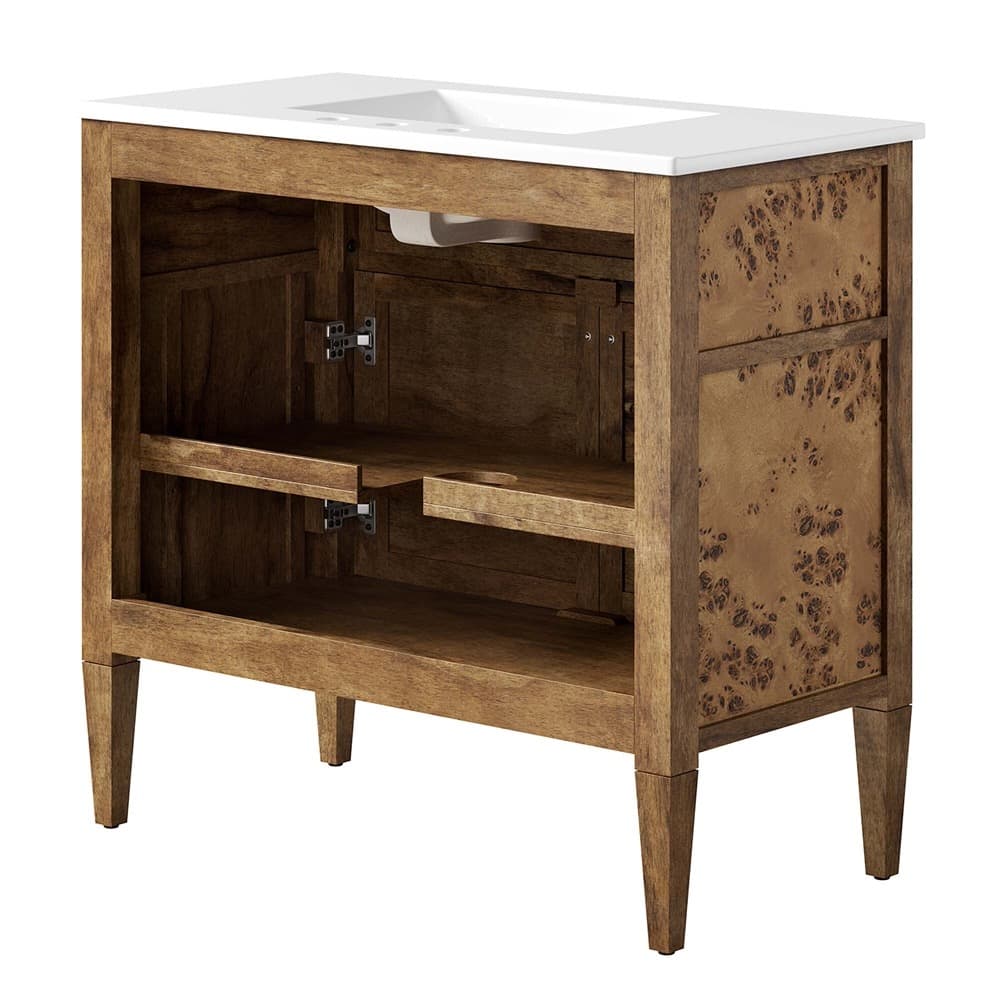 Elysian 36" Wood Bathroom Vanity in White Brown by Modway - Image 6