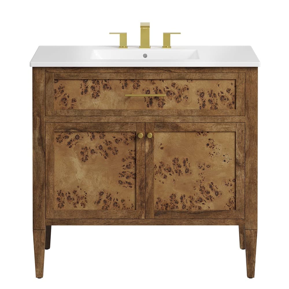 Elysian 36" Wood Bathroom Vanity in White Brown by Modway - Image 7