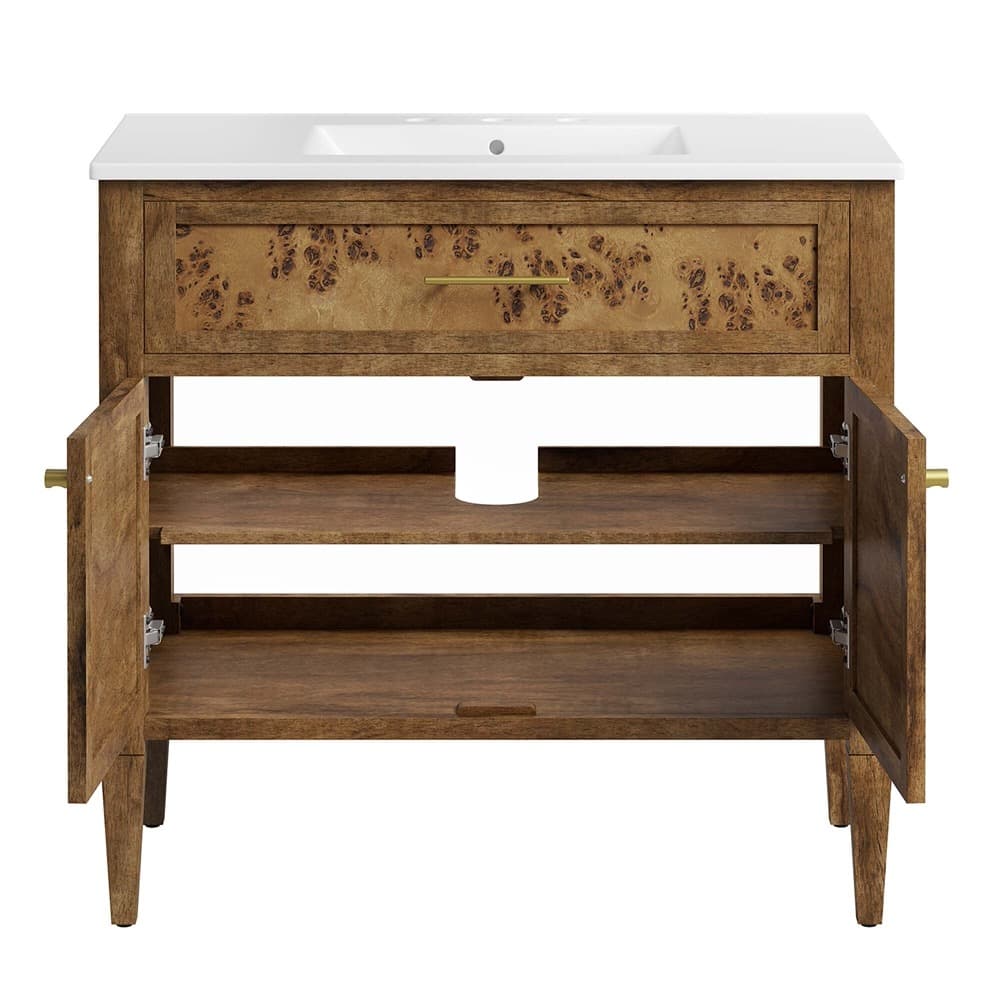 Elysian 36" Wood Bathroom Vanity in White Brown by Modway - Image 9