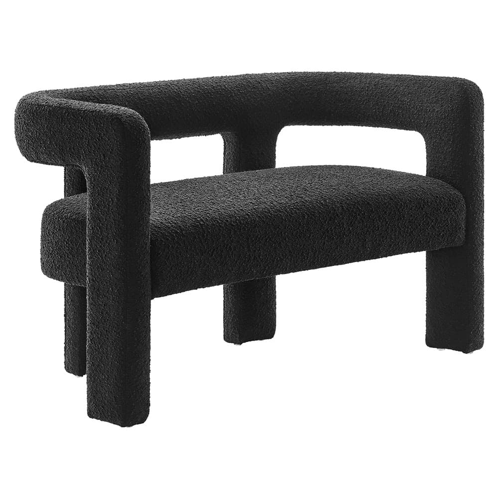 Kayla Boucle Upholstered Loveseat in Black by Modway