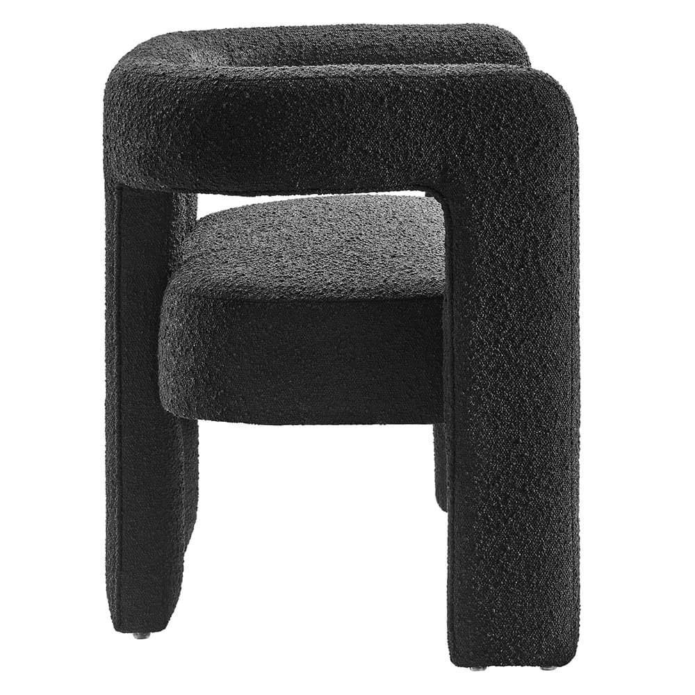 Kayla Boucle Upholstered Loveseat in Black by Modway - Image 4