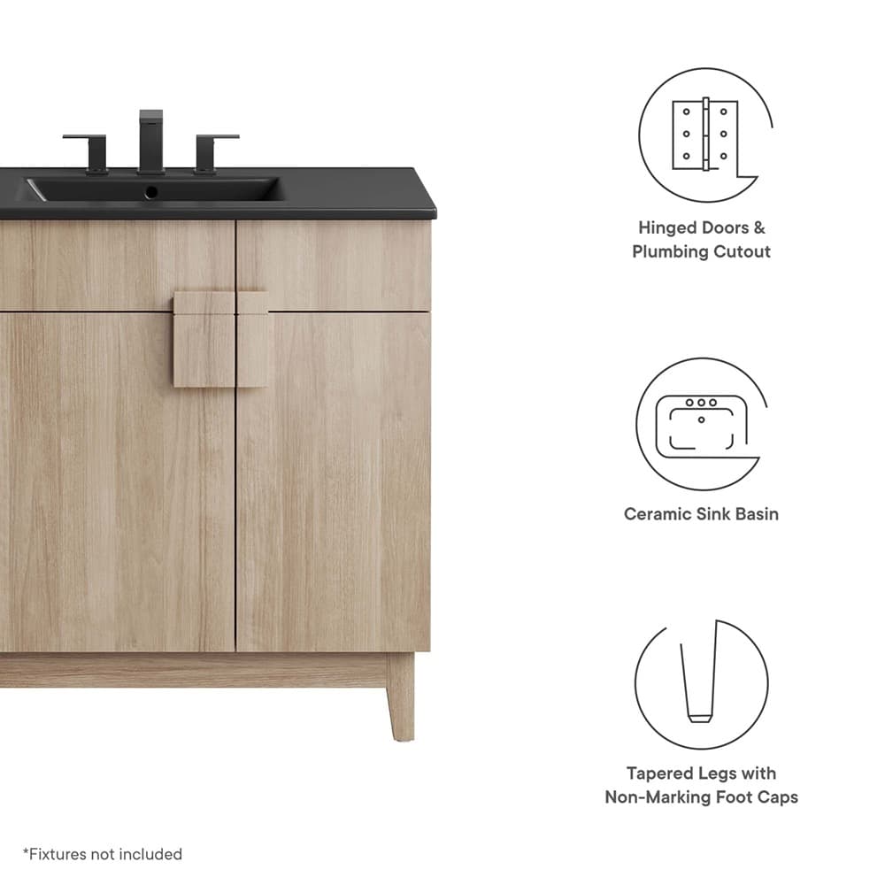 Miles 36" Bathroom Vanity in Black Oak by Modway - Image 3