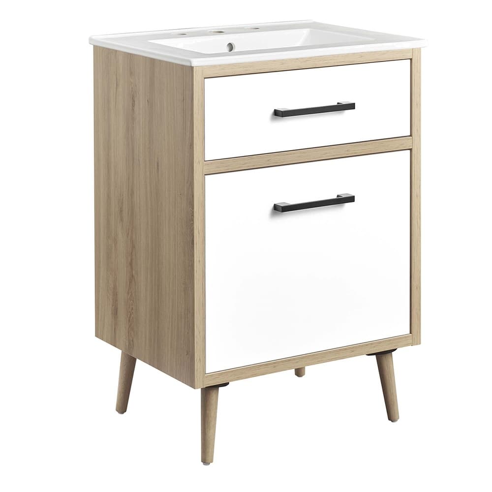 Maverick 24" Bathroom Vanity in White Oak by Modway