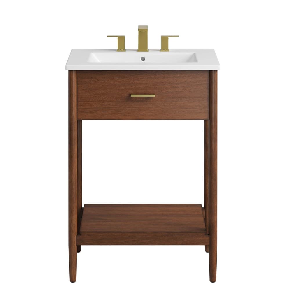 Zaire 24" Bathroom Vanity in Walnut White by Modway - Image 6