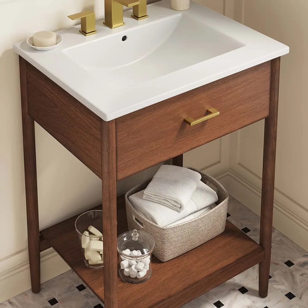 Zaire 24" Bathroom Vanity in Walnut White by Modway - Image 9