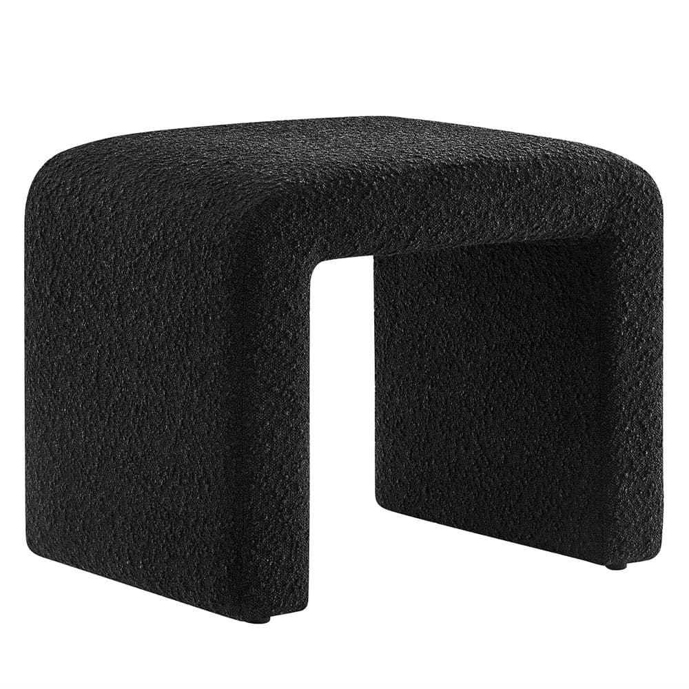 Simba Boucle Fabric Waterfall Stool in Black by Modway