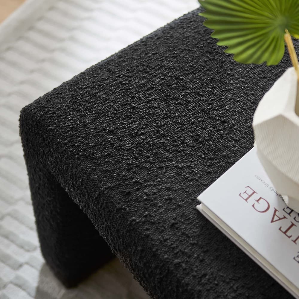 Simba Boucle Fabric Waterfall Stool in Black by Modway - Image 9