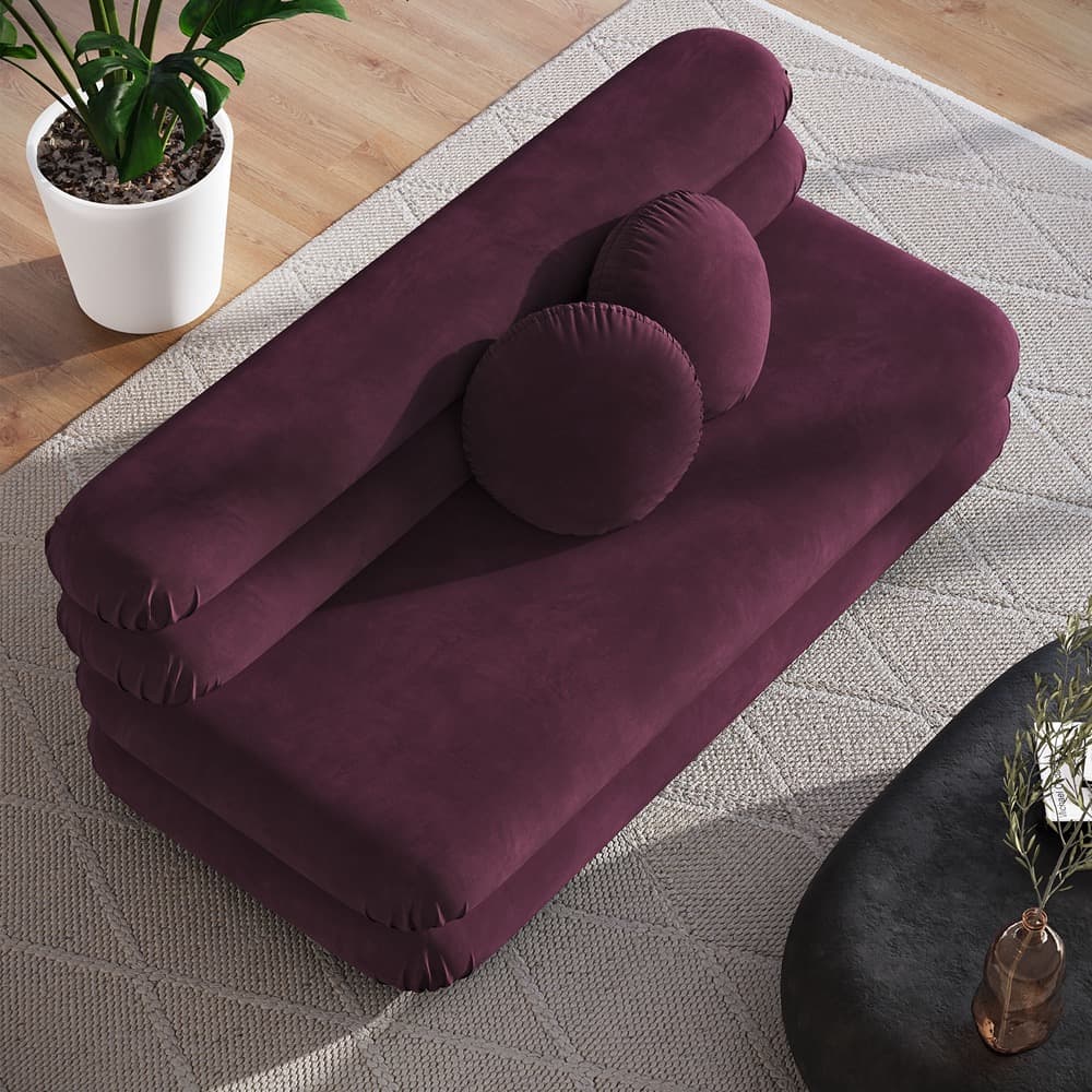 Jubilee Modular Performance Velvet Armless Loveseat in Mulberry by Modway - Image 11