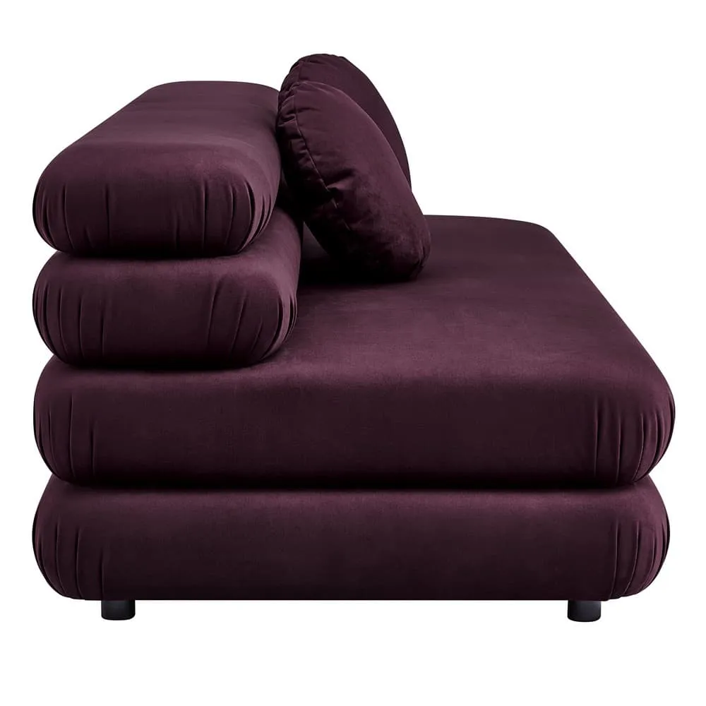 Jubilee Modular Performance Velvet Armless Loveseat in Mulberry by Modway - Image 4