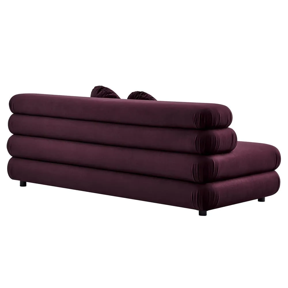 Jubilee Modular Performance Velvet Armless Loveseat in Mulberry by Modway - Image 5