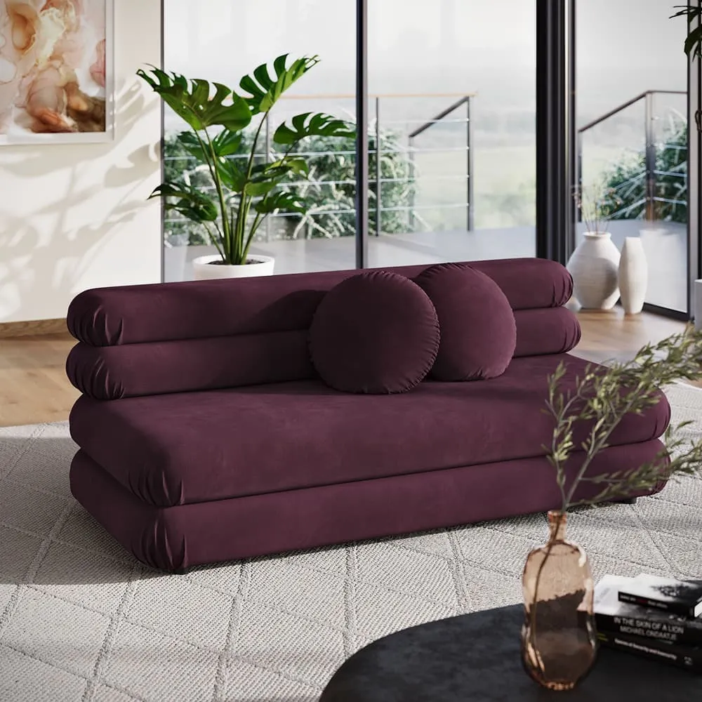 Jubilee Modular Performance Velvet Armless Loveseat in Mulberry by Modway - Image 10