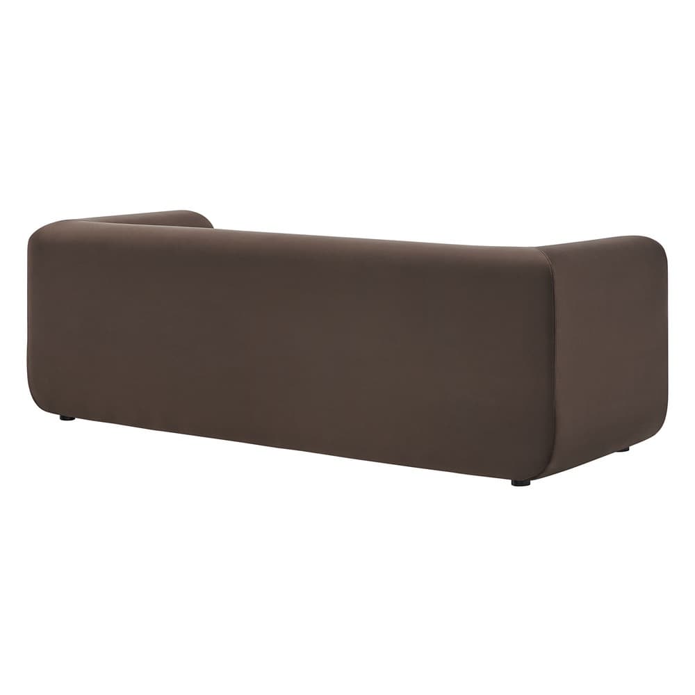 Leif 89" Performance Velvet Upholstered Sofa in Chocolate Brown by Modway - Image 5