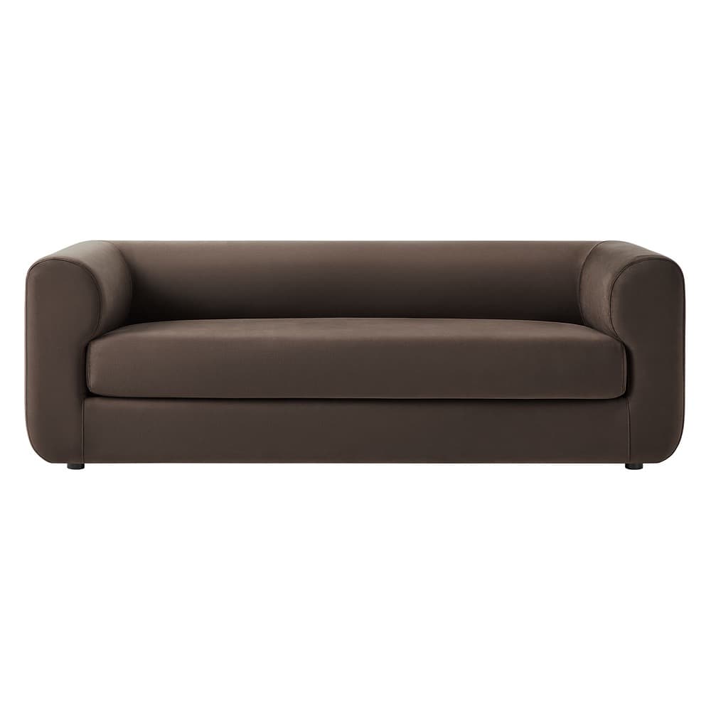 Leif 89" Performance Velvet Upholstered Sofa in Chocolate Brown by Modway - Image 6