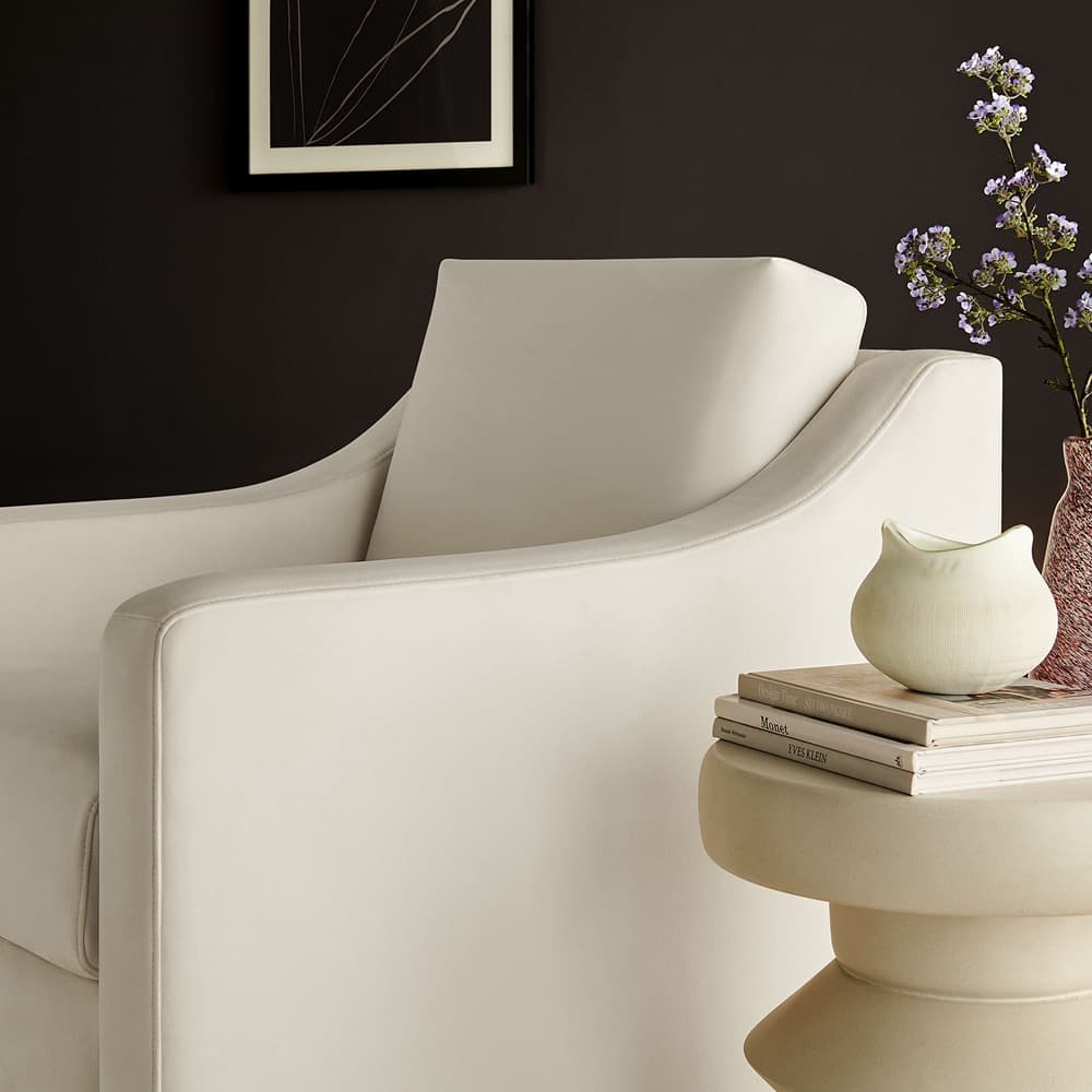 Liora Performance Velvet Armchair in Alabaster by Modway - Image 9