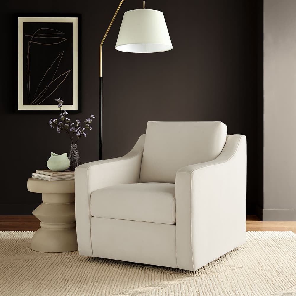 Liora Performance Velvet Armchair in Alabaster by Modway - Image 8
