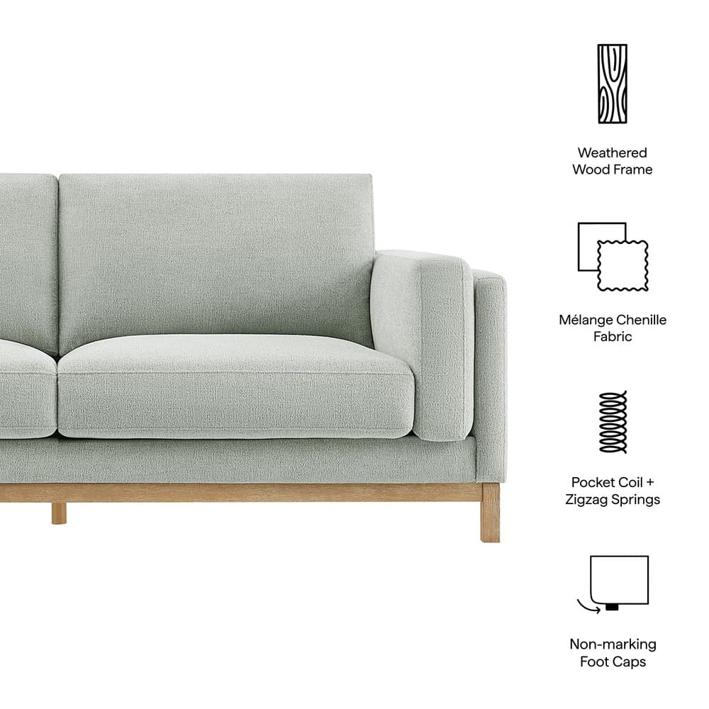 Roscoe 81 inch Fabric Sofa in Mist by Modway - Image 2