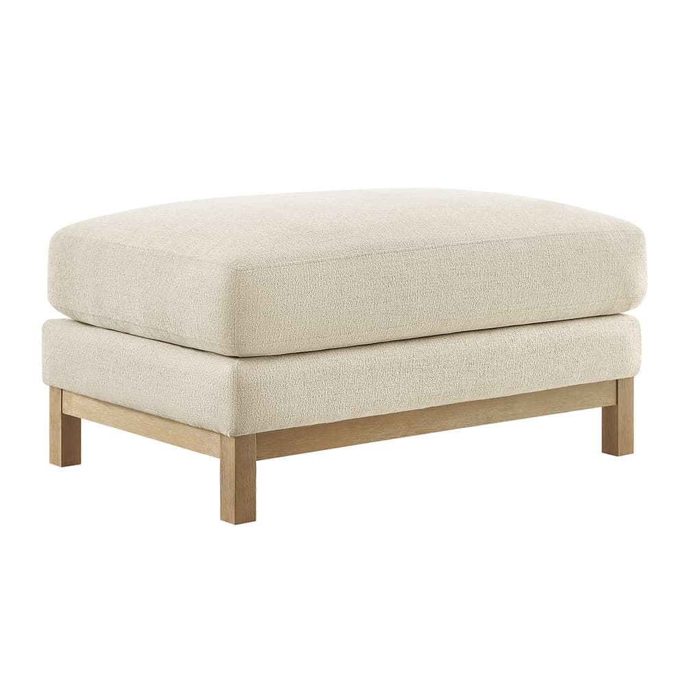 Roscoe Fabric Ottoman in Ivory by Modway