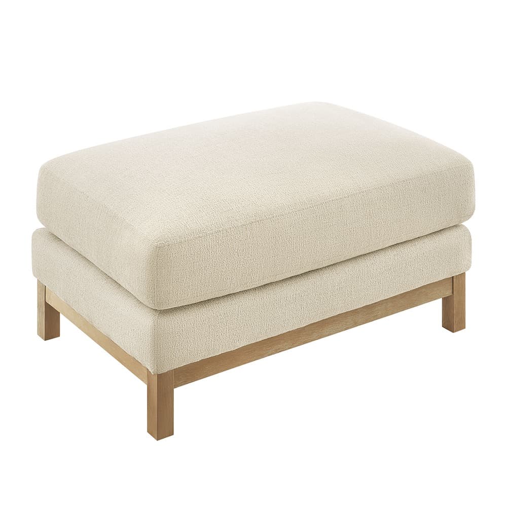 Roscoe Fabric Ottoman in Ivory by Modway - Image 4