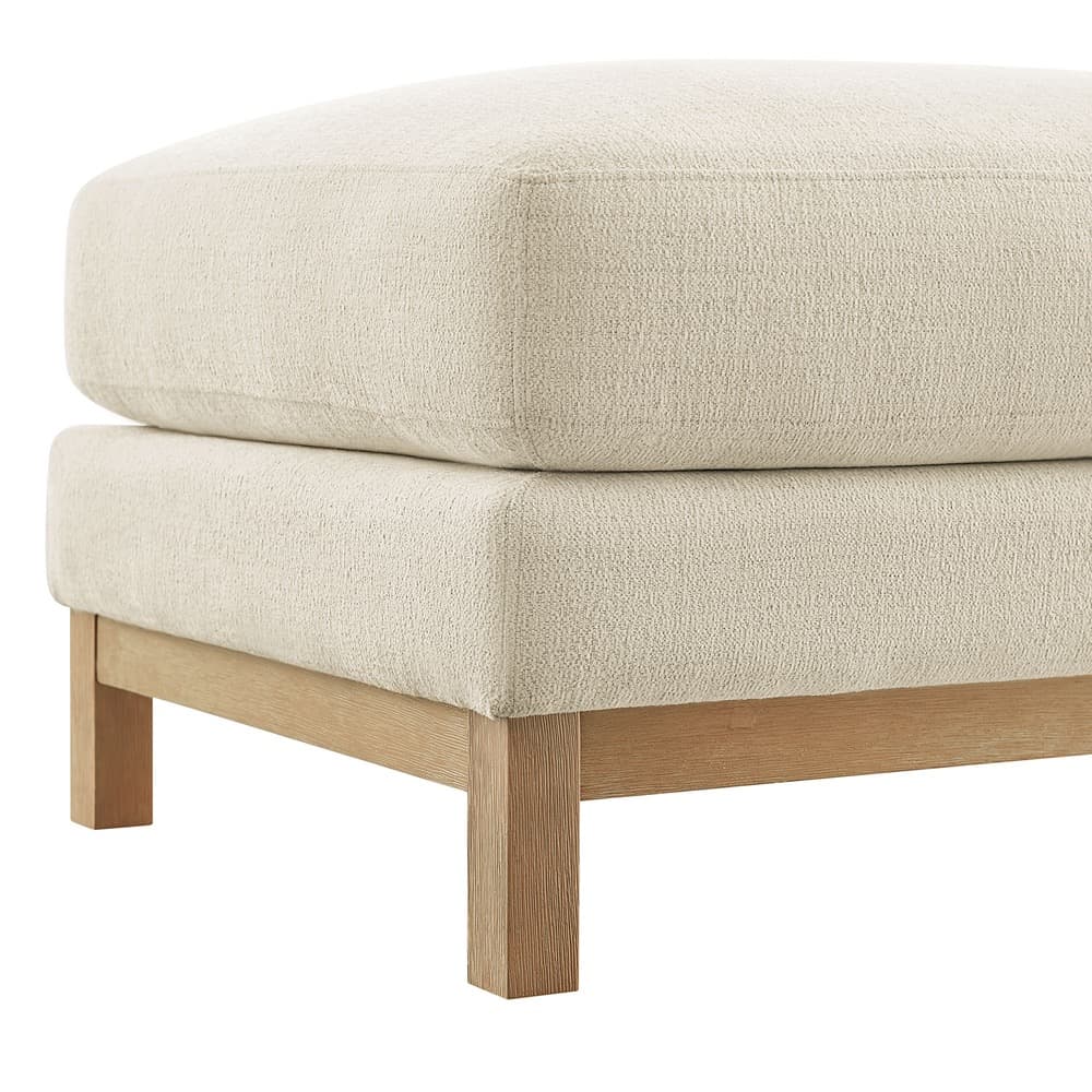 Roscoe Fabric Ottoman in Ivory by Modway - Image 7