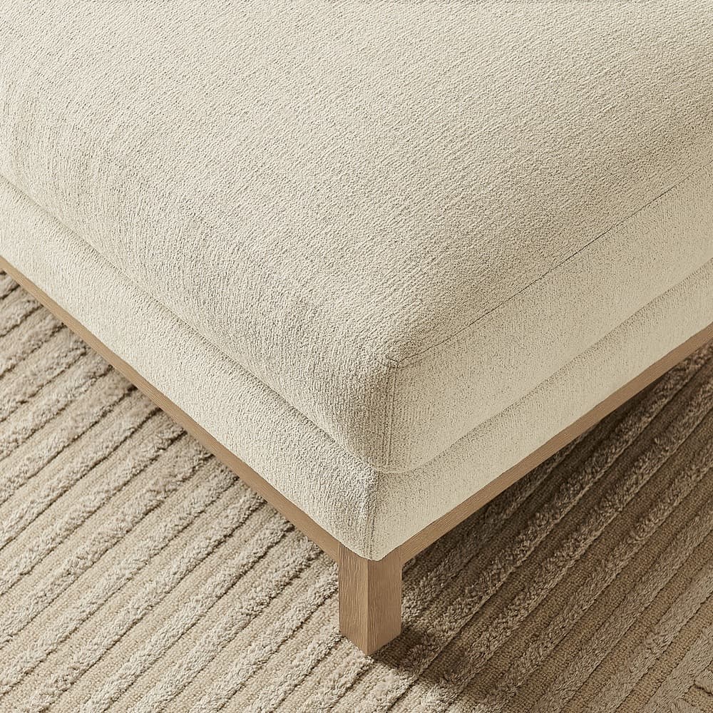 Roscoe Fabric Ottoman in Ivory by Modway - Image 10